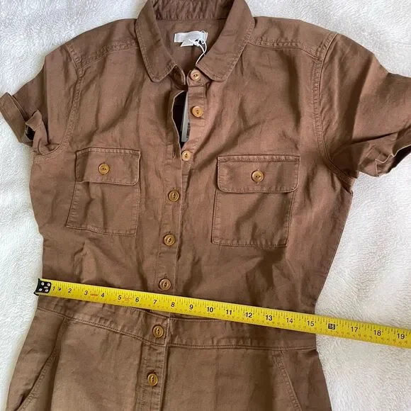 Outerknown Jumpsuit Coveralls Sz XS XSmall Sand Tan Brown Organic Cotton Linen - Picture 4 of 11